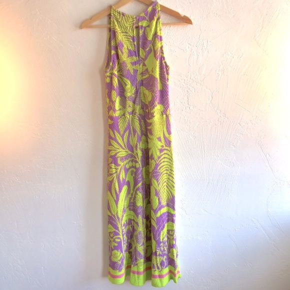 Farm Rio for Anthropologie✨Knit Floral Midi Dress- Purple/Green - Picture 6 of 10